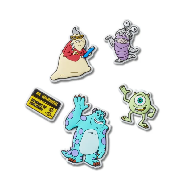 Jibbitz Monstros S.A - Pack com 5 Peças - Produto Oficial Disney + Crocs